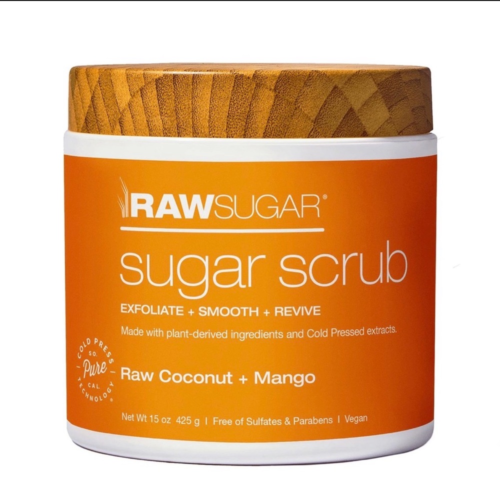 Raw Sugar Scrub - Exfoliates, Smoothes, Revives - Raw Coconut + Mango - 15 oz